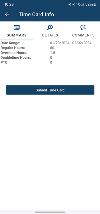 IHR Mobile App - Time Cards - Summary - 00.png