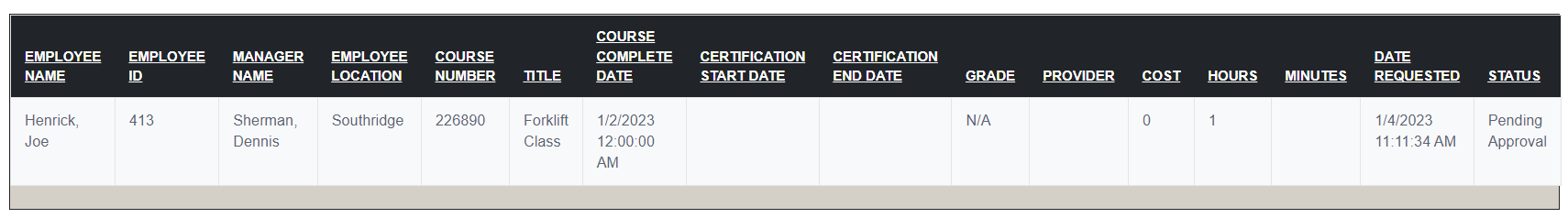 BDHR - Talents - Reports - Training History Pending Approvals - 00.png