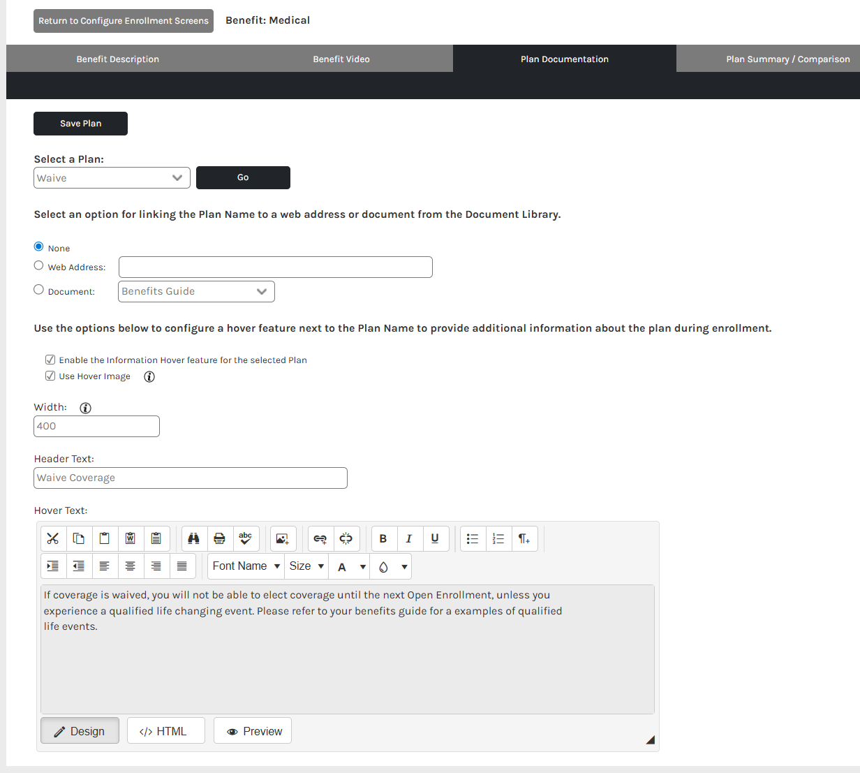 CHR - Settings - Benefit Management - Configure Enrollment Screen - Plan Documentation - 00.png