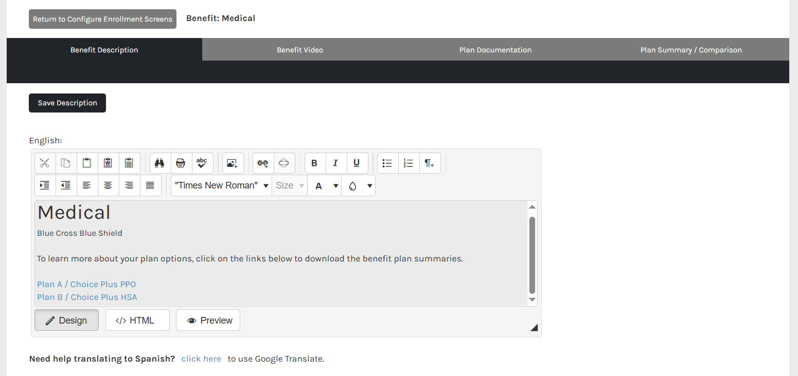 CHR - Settings - Benefit Management - Configure Enrollment Screen - Benefit Description - 00.png