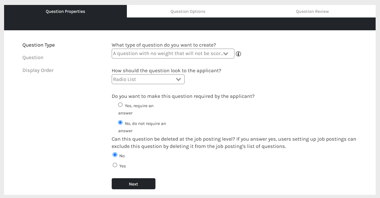 CHR - Applicant Tracking - Advanced Settings - Question - Edit - 01.png