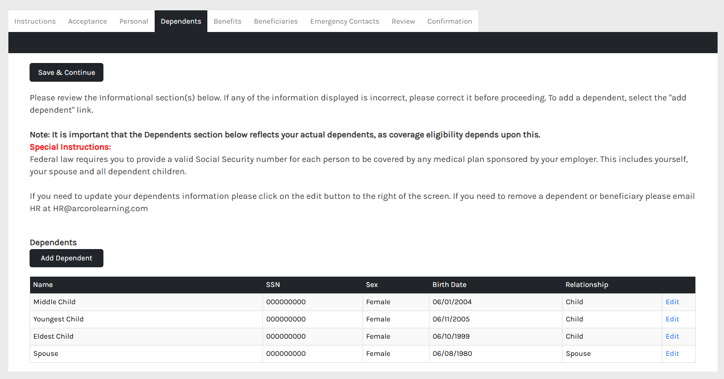 CHR - Benefit Management - Open Enrollment - Employee Homepage - Dependent - 00.png