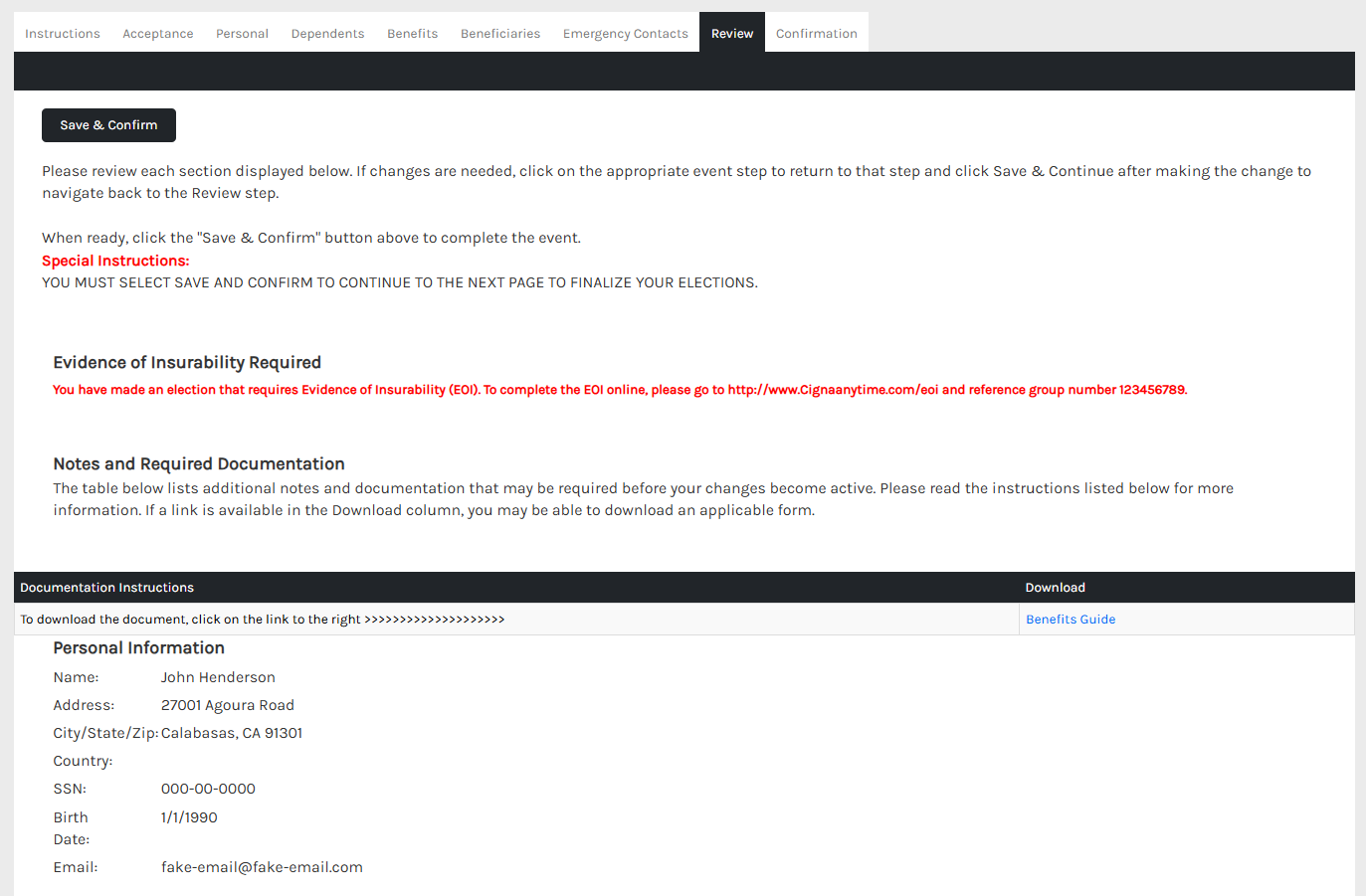 CHR - Benefit Management - Open Enrollment - Employee Homepage - Review - 00.png