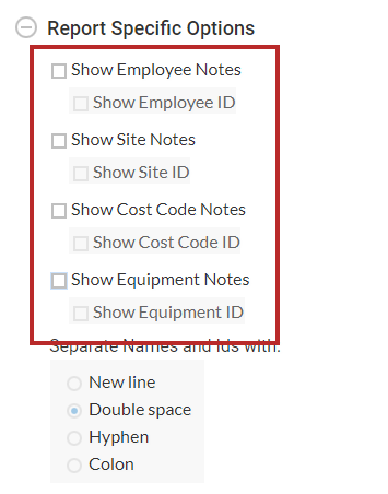 ETC - Reports - FIeld Notes - Report Specific Options - Entities - 00.png