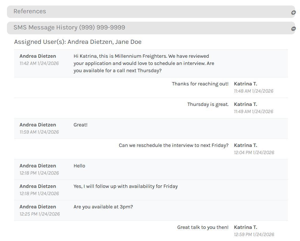 ATS - Text Messaging Numbers - Candidate Profile - Message History - 00.png