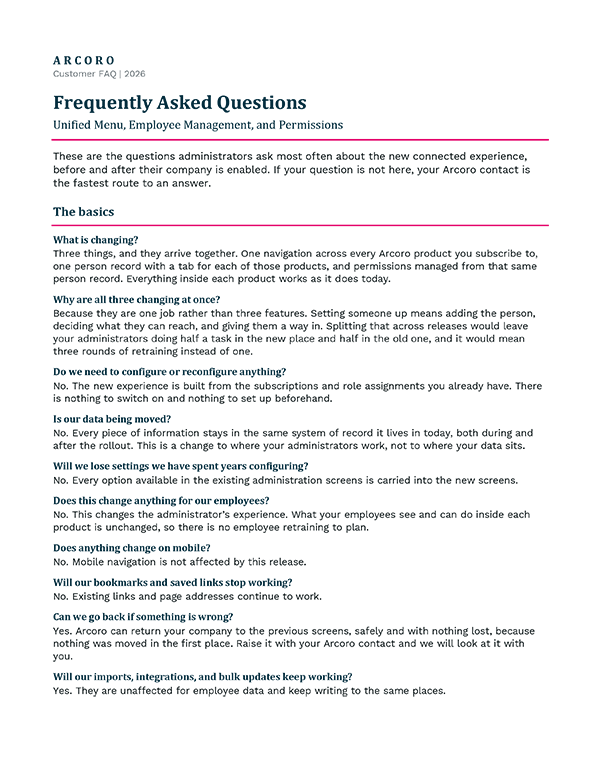 Arcoro Unified Experience Customer FAQ-1.png